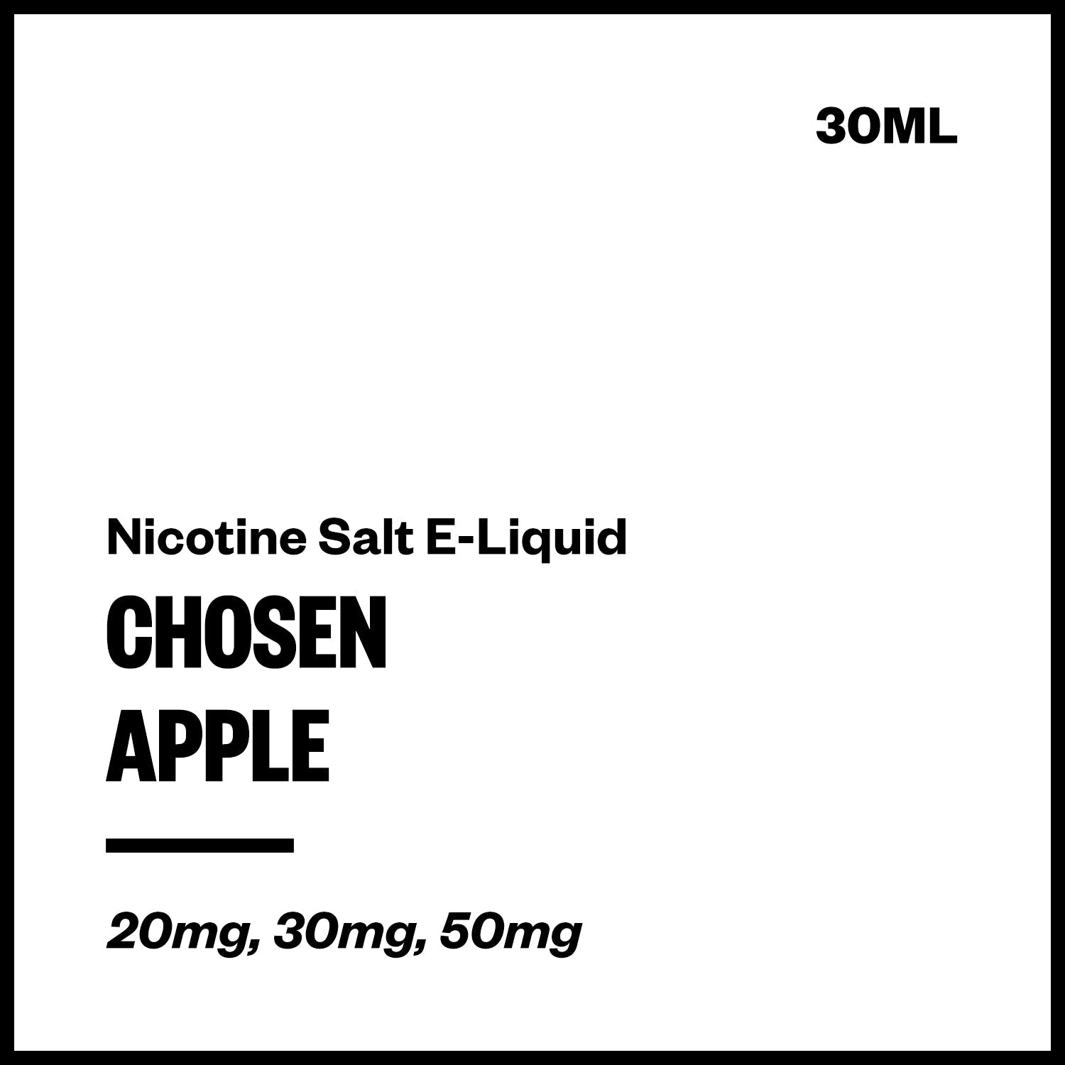 chosen-salts-apple_3472158c-da20-4798-9122-03c43aae7ce3.jpg Chosen - Apple (Nic Salt E-Liquid 30ml) - Image 1