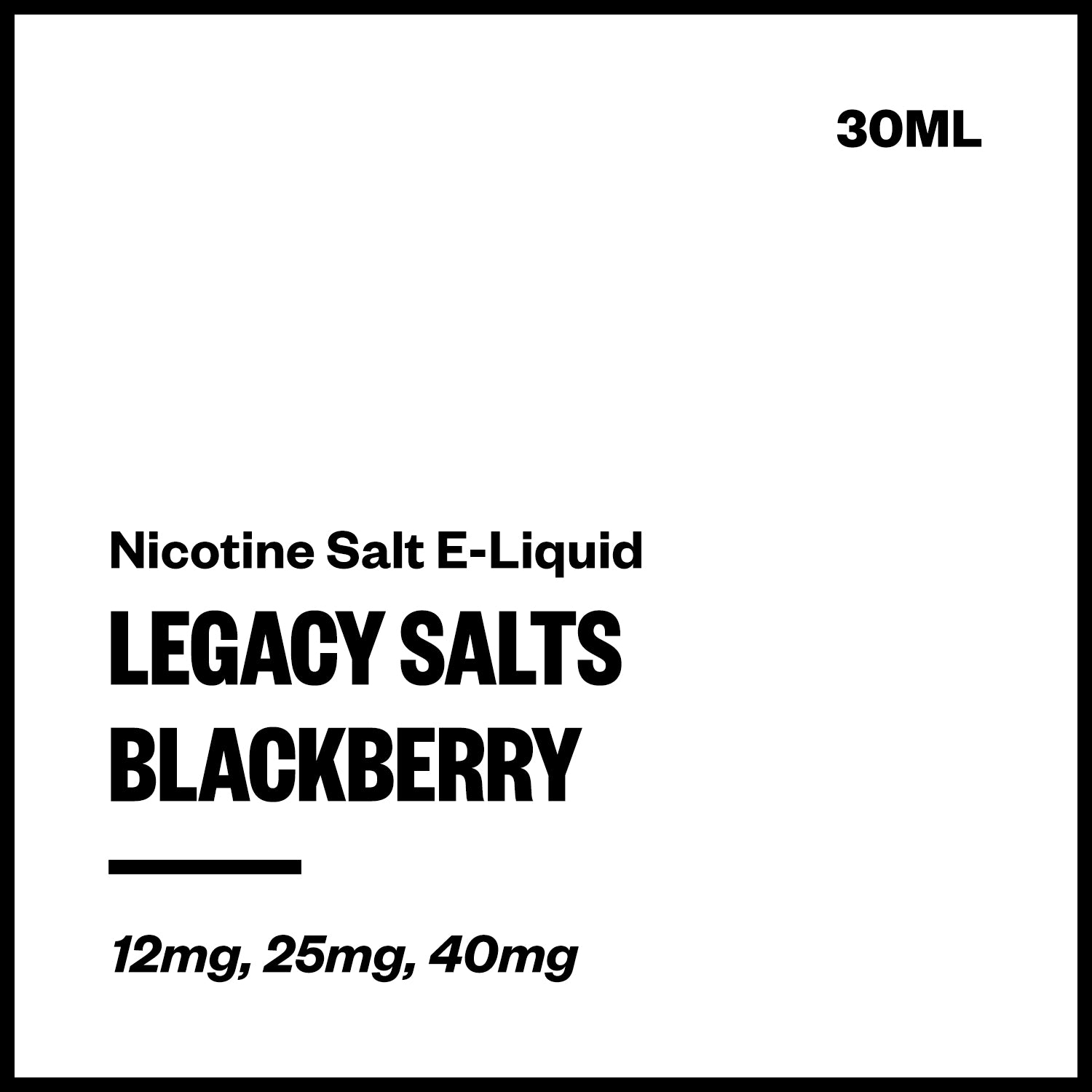 vapourium-legacy-salts-blackberry.jpg Legacy Salts - Blackberry (Nic Salt E-Liquid) - Image 1